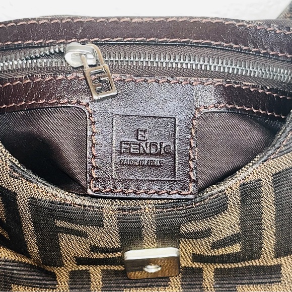 Fendi: Zucca Monogram Croissant Baguette Hobo Bag - Picture 15 of 16